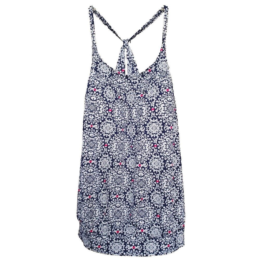 Lands' End Blue Medallion Print Blouson Tankini Swim Top Size 18L